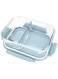 ALISSA Glass Food Storage Containers with Lid Airtight Glass Bento Lunch Box Microwave Oven Freezer Dishwasher Safe Snack Container (Blue (2 Grid))