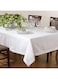 SARO LIFESTYLE Classic Design Hemstitched Blend Table Linen, 65" x 104", White