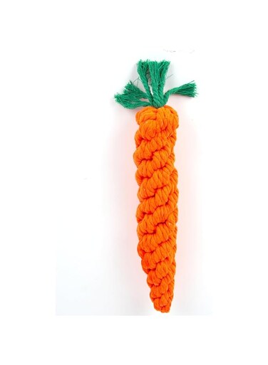 COOL PUPPY Pet Rope Toy, Woven Rope Toys for Aggressive Chewer, 100% Cotton Durable Woven Interactive Teeth Toy for Medium/Large Dog of All Ages,Heavy Duty Pet Toy-Orange Carrot(36cm)