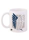 Durable Heat-Resistant Thick Wall Designed Ergonomic Handled Attack On Titan Printed Mug White/Blue/Grey