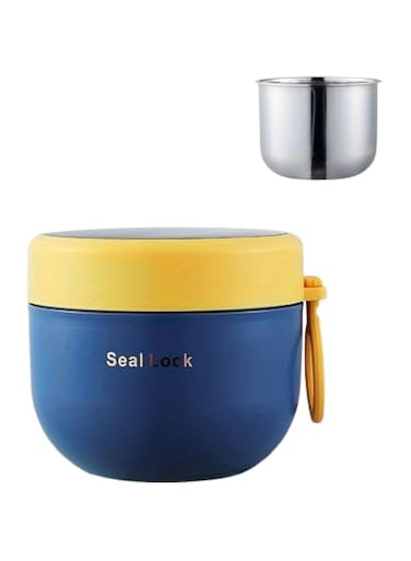 1pc Lunch Box, Stainless Steel Large-capacity Breakfast Cup With Lid, Portable And Leak Proof Storage Box, For Office, Camping, Picnic, School, Class And College, Kitchen Organizers And Storage, Kitch