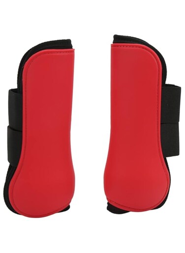 Juicemoo Horse Sport Boots, Soft Padding Horse Tendon Boots Elastic Cushion Impact Resistant for Horse Jumping Training(Red front legs, M)