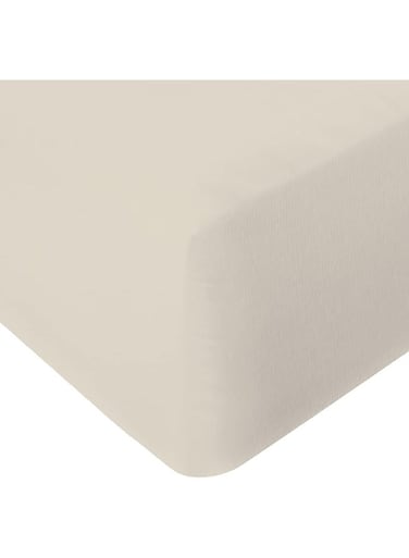 Xclusives Fitted Sheet for Bed Beige King Size 200 x 200 cm - 100% Microfiber - 40 cm Deep Pocket to Fit &amp; Cover Sheets - Soft, Wrinkle Free &amp; Shrink Resistant Fitted Sheet