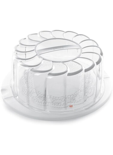 Snips White Cake Holder &amp; Carrier, 28 cm x 11 cm &ndash; Secure Cake Storage with Locking Lid