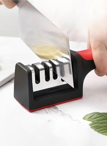 Professional Knife Sharpener Premium non-slip base and Ergonomic Design Knife Sharpener for Sharpening and Polishing Kitchen Knives Easily Sharpen Straight Knives, Scissors Manually Great for home use!
