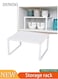 Kitchen Shelves Stackable Kitchen Shelf Organizer, bathroom Storage Pantry under sink, spice rack nonslipRectangular Shelf Insert White 31x28x15.5centimeter