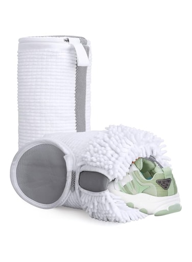 URbazaar 2 PCS Shoe Washing Bag for Washing Machine, Laundry Shoe Bag For Washer And Dryer, Reusable Sneaker Laundry Bags, Shoe Cleaning Laundry Bags for All Shoe Types And Sizes(White)