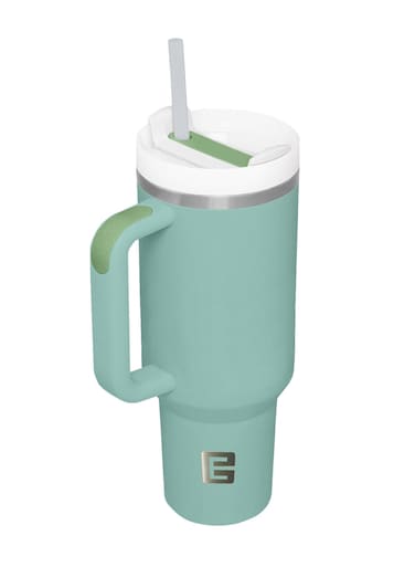 Stainless Steel Vacuum Insulated Tumblers, 1.2L / 40oz - Double Walled Vacuum Flask, Insulated Tumbler with Straw, Travel Mug Cup for Water, Tea, Coffee and More (SEA GREEN)