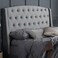 Luna Lounge Tufted Upholstered Large Twin Size Bed (140 X 200 CM) Grey Color