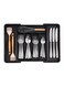 Silverware Drawer Organizer, Expandable Utensil Tray for Kitchen, BPA Free Flatware and Cutlery Holder, Adjustable Plastic Storage for Spoons, Forks, Knives, Black