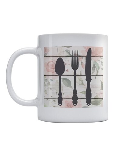 Kitchen Decor Printed Mug White/Black/Pink