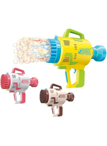ECVV Bazooka Bubble Machine Gun 48 Holes Bubble Blower   Rocket Launcher Bubble Maker with Colorful Lights   Bubble Blaster Foam Maker Guns   Outdoor Toys   Party Favors Gift for Toddlers