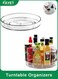 2-Pack Clear Non-Skid Turntable Organizer for Kitchen Cabinets, Pantry, Fridge, Bathroom, Vanity and Spice Storage