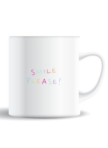 Premium Quality Two Sided Printed Coffee Mug Tea Cup Smile Please For Home Office, Kids Men Women
