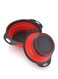 Souq Durable 2 pcs silicone strainers with collapsible design for easy storage. Perfect kitchen solution for draining pasta, rinsing fruits, and cleaning vegetables efficiently.Red