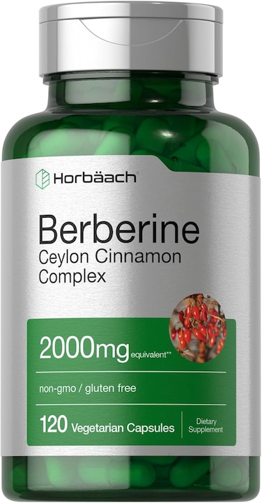 Horbaach Berberine Plus Ceylon Cinnamon, 2000mg, 120 Veggie Capsules, Vegetarian, Non-GMO &amp; Gluten Free Supplement, Berberine Complex