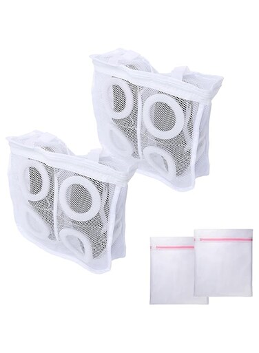 STAYOUNG 2PCS Shoes Cleaning Bag - Shoe Washing Handing Bag, Sturdy and Durable, Polyester, with Zip and Two Laundry Bag, Suitable for Sports Shoes, Cotton Shoes, Leather Shoes, Shirts