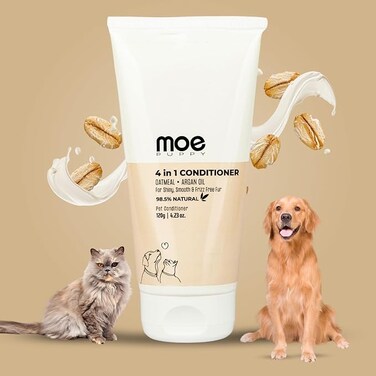 Moisturizing 4-in-1 Pet Conditioner with Oatmeal, Coconut Oil, Shea Butter, Argan Oil, 120g
