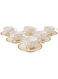 Opalina Cup And Saucer Set, White &amp; Gold - Op-123-Tea-G
