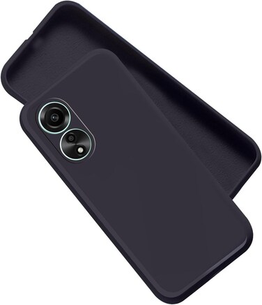 Case for Oppo A78 4G, Liquid Gel Rubber Bumper Case with Soft Microfiber Lining Cushion Slim Hard Shell Shockproof Protective Cover for Oppo A78 4G (Black)