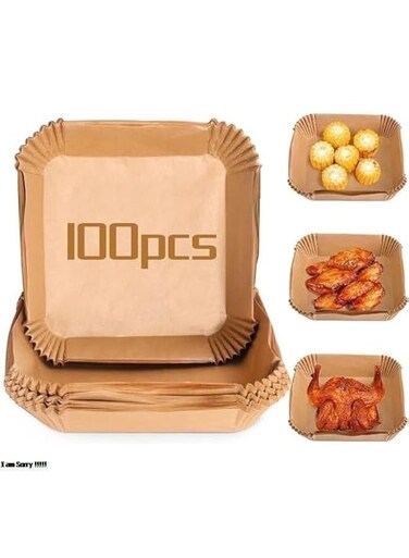 Air Fryer Paper Liners &acirc;&euro;&ldquo; 100 Pcs Disposable Food-Grade Paper