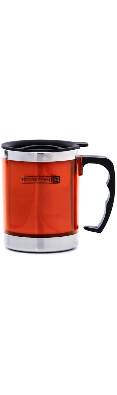 Royalford 290Mltravel Mug &ndash; Bpa Free, Double Wall &amp; High Grade Stainless Steel Inner - Hot Cool, Portable, Leak-Resistant Preserves Flavor And Freshness