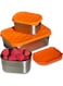 Stainless Steel Food Containers with Lids Set of 3 (24.34 oz, 8 oz, 8 oz) - Metal Snack Container for Kids - Lunch Box with Silicone Lids Sandwich Containers-Premium Leakproof Bento Box Storage