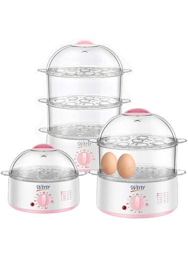 Wtrtr Timed Large Capacity Egg Boiler， 8 or 24 Egg Cooker，Egg Steamer Maker，Multi Function Breakfast Machine ，