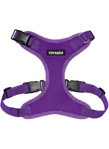 Best Pet Supplies Voyager Step-in Lock Pet Harness &ndash; All Weather Mesh, Adjustable Step in Harness for Cats and Dogs Purple (Matching Trim), L (Chest: 19-30")