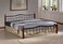 INFINI HOMES Metal Frame Bed with Wooden 4-Legs Dimension 190x180 Centimetres (Brown)