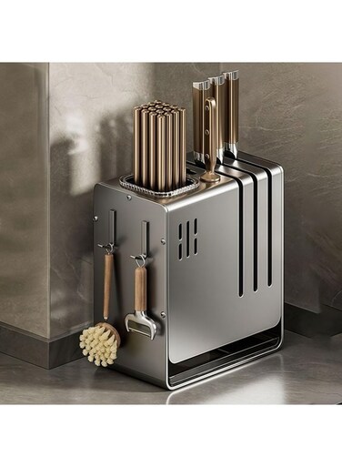 TIME Premium Stainless Steel Kitchen Knife &amp; Utensil Organizer Holder&iuml;&frac14;&OElig;No Assembly Required, Large Capacity, Knife Stand, Anti-Slip, Kitchen Table Tool Storage