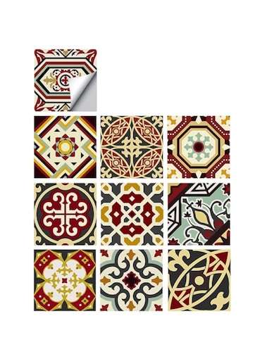 BPA 25 PCS Moroccan Style Tile Sticker, 4x4 Inch(10x10cm) Traditional DIY Murals, Tile Waterproof Oil Proof Removable Decals for Bathroom &amp; Kitchen Backsplash(TS-002)