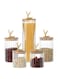 Glass Storage Jars with Deer Bamboo Lids, Home decoration, Food Storage, Kitchen Cabinet Organizers, Glass Food Container, Dry fruits, Food Jar with Sealing Lid (630 ml, 930 ml,1100 ml,Pack of 5)