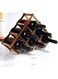 LINGWEI Wooden Foldable Wine Rack 10-Bottle Wine &amp; Water Bottle Organizer, Freestanding Wine Holder.