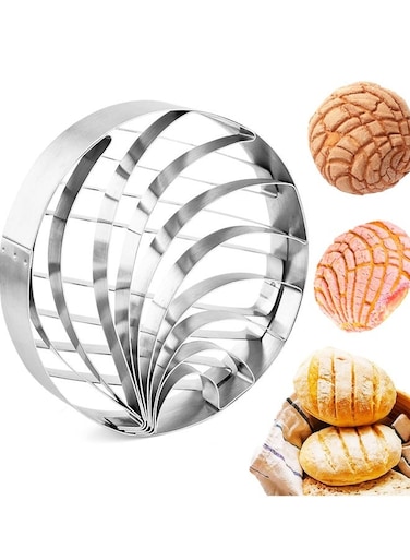 Concha Cutter Bread Mold, Double Sided Mold Cookie Cutter DIY Stainless Steel Concha Stamp for Baking Cookies