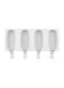 4 Cavity Silicone Ice Cream Mould White/Clear 26x14.5x2.5cm