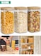 Glass Storage Containers with Lids Glass Jars with Lids Clear Food Storage Jar Square Canister Set of 3 Pantry Organizers and Storage for Flour Oat Pasta Tea Cookie Coffee Bean (3pcs-1600ml)