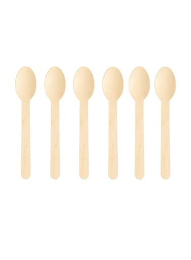 of 6 wooden spoons, 16 cm