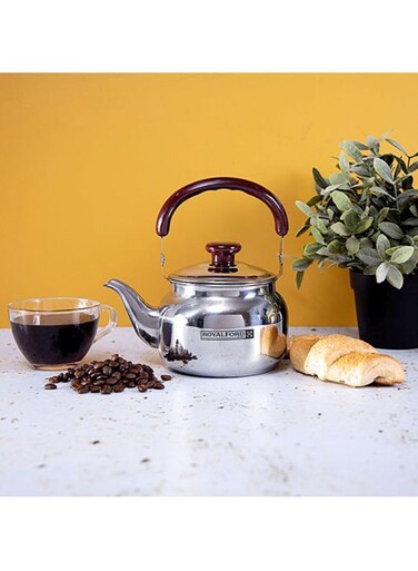 Tea Kettle Stainless Steel 750Ml Stain Resistant Dishwasher Safe Multicolor Silver/Maroon
