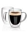 Double Wall Glass Coffee Mugs with Handle,2 Pack Insulated Coffee Cups Espresso Cups,Heat-resistant Borosilicate Glass Coffee Mugs &iuml;&frac14;&circ;350ml&iuml;&frac14;&permil;