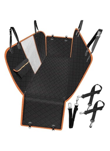 PETPASS Dog Car Seat Cover Protector, Durable Waterproof Nonslip Oxford Cloth Rear Seat Cover, Heavy Duty Scratchproof Pet Dog Seat Cover Hammock for Cars