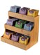 Wooden Tea Bag Organizer, Vertical Holder 9 Compartments, Bamboo Storage Shelf for Tea, Coffee, Creamer or Other Small Items