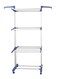 Three Layer Cloth Rack With Wheel White/Blue 31.3 x 7.2inch
