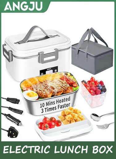 Electric Lunch Box for Adults,80W Faster Food Warmer Portable Food Heater for Work Travle,1.8L Leakproof Self Heating Lunch Box Container with Lid,Quick Heated Lunch Box for Car Office Home