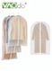 3-Pieces Clothes Dust Covers Large Medium and Small 3 Sizes Transparent Breathable Hanging Zip Clothes Storage Cover
