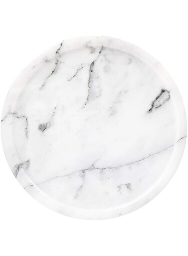 ACKEIVTO Round Marble Tray Jewelry Vanity Bathroom Neat Organizer for table key bowl 5.5in