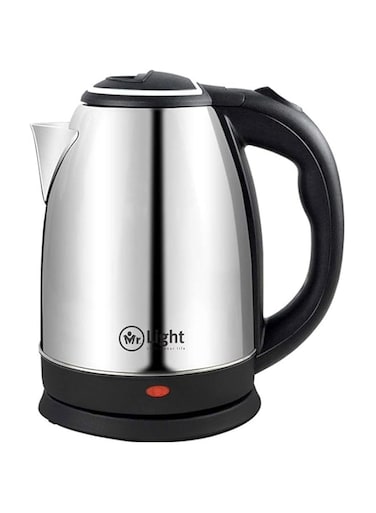 Mr. Light Kettle 1.8 Liter Stainless Steel Electric Cordless Kettle with 360&deg; Swivel Base, Power Cord Storage, Auto Cut-off Function, LED Indicator, 2 Years Warranty, 1500 Watt, Silver-MR 2618