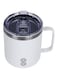 Tumbler with Lid 12 OZ, Stainless Steel Vacuum Insulated Double Wall Travel Tumbler, Durable Insulated Coffee Mug, Powder Coated, Thermal Cup with Splash Proof Sliding Lid (White)