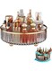 Rotating Storage Rack Lazy Susan Organizer Rotating Spice Rack Transparent Turntable Cabinet Organizer Kitchen Storage Cosmetic Makeup Pantry Refrigerator Organizers