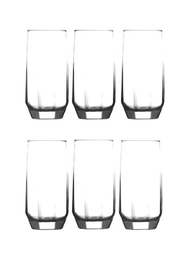 6-Piece Diamond Soft Drink Glass Set Clear